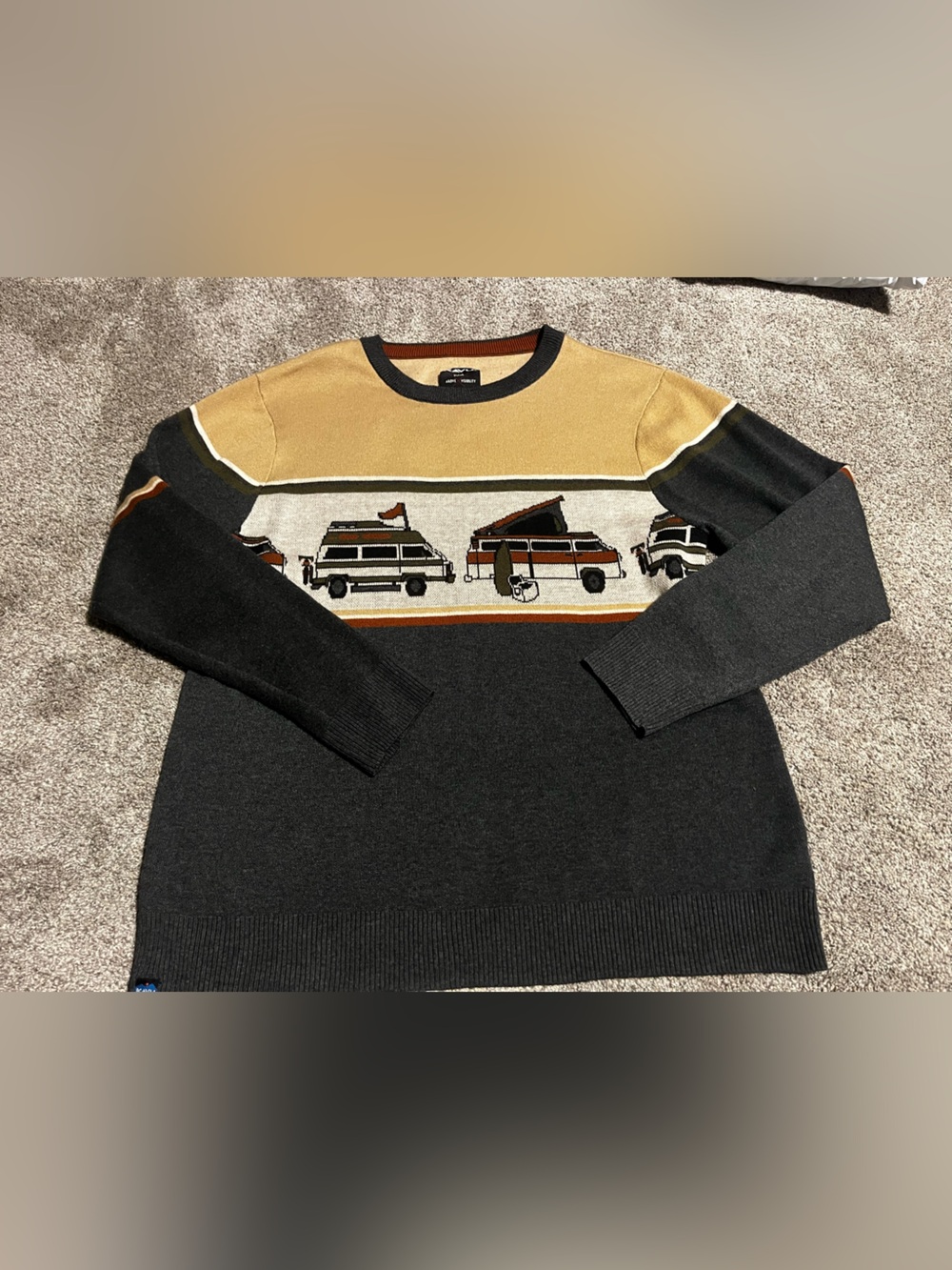 KAVU Vintage Camper Sweater MEN'S Large